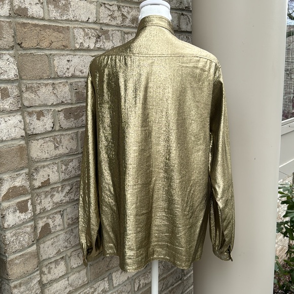 Rare Find Vintage Stephen Burrows Shimmery Gold Blouse - Size 10 - Picture 3 of 12